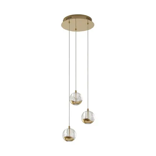 Tendencia Hayley 3 Lámpara  Colgante Clear/Gold - Lucande