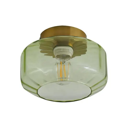 Hildur plafón Ø 22 cm vidrio verde - Lindby Precio Rebajado