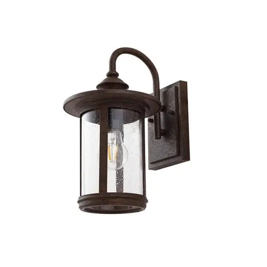 Nueva Colección Aplique de exterior Zayn, color óxido, cristal, IP23 - Lindby