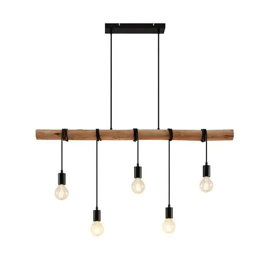 Oferta Limitada Rom Lámpara Colgante Black/Wood - Lindby