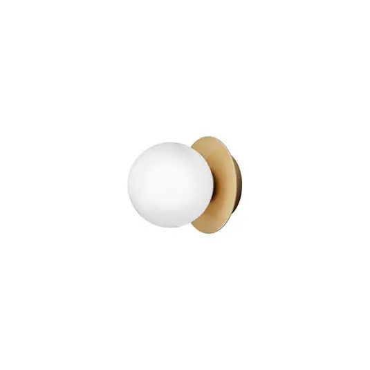 Devolución Gratuita Lámpara de pared/techo Liila 1, IP44, dorado/ópalo, Ø 12 cm - Nuura