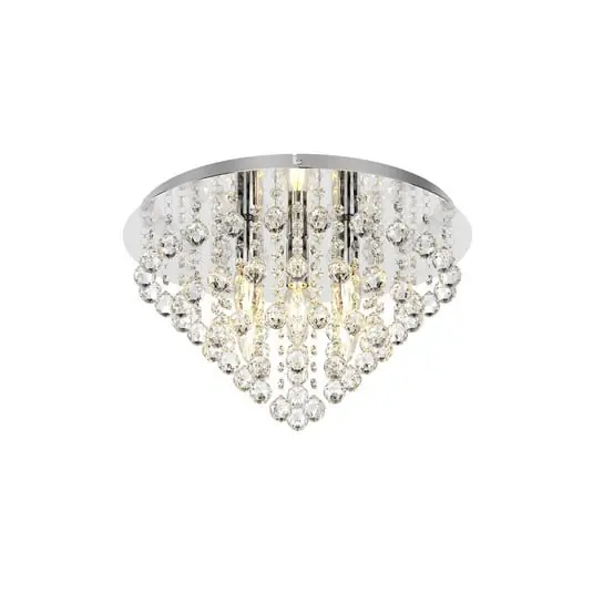 Annica Round Lámpara de Techo Chrome/Clear - Lindby Tendencia