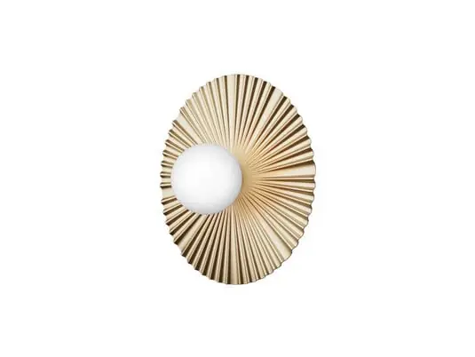 Últimas Unidades Plafón Liila Muuse, IP44, dorado/ópalo, Ø 42 cm - Nuura