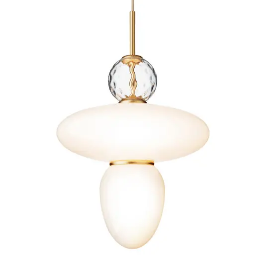 Tendencia Rizzatto 43 Lámpara Colgante Opal/Satin Latón - Nuura
