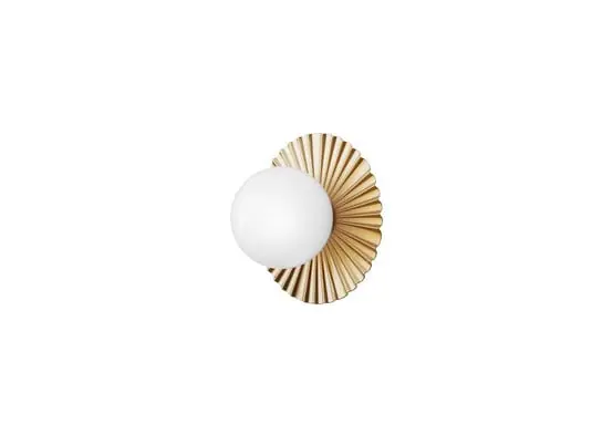Lámpara de techo Liila Muuse, IP44, dorado/ópalo, Ø 20 cm - Nuura Ocasión Especial