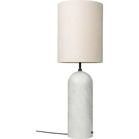 Exclusivo Gravity XL High Lámpara de Pie Mármol Blanco/Canvas - GUBI