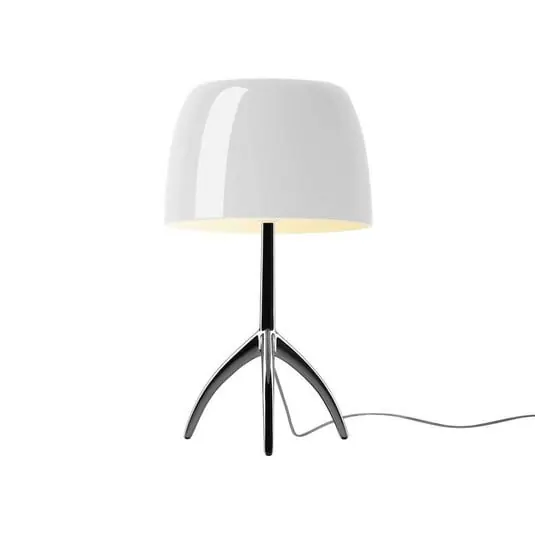 Lámpara de mesa Lumiere Grande, cromada/blanca, 45 cm - Foscarini Devolución Gratuita