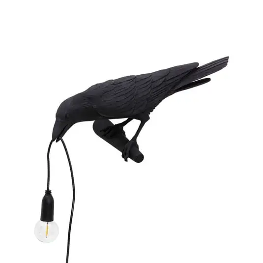 Última Versión Bird Lamp Looking Left Aplique de Pared Negro - Seletti