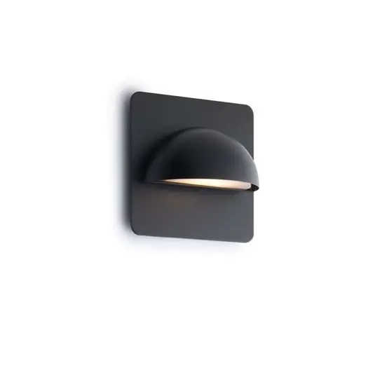 Rørhat Aplique Exterior w/Negroplate Negro - LIGHT-POINT Moderno