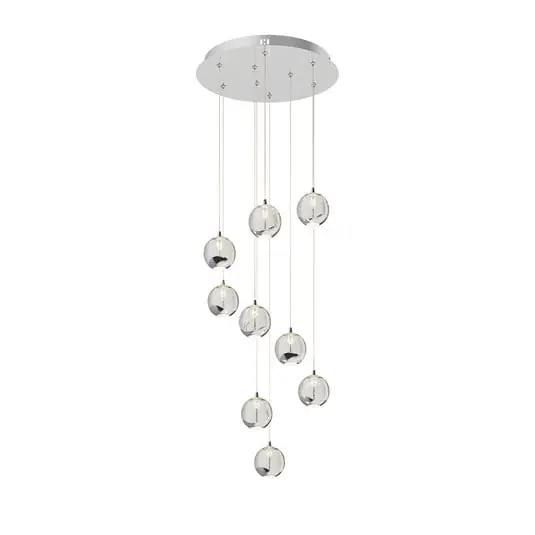Lámpara colgante Hayley 9 Clear/Chrome - Lucande Ocasión Especial