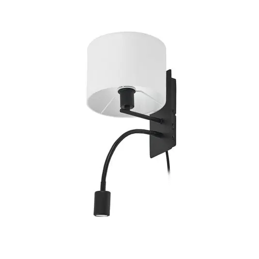 Florens aplique de pared 23,5 cm lámpara de lectura LED negro - Lindby De Moda