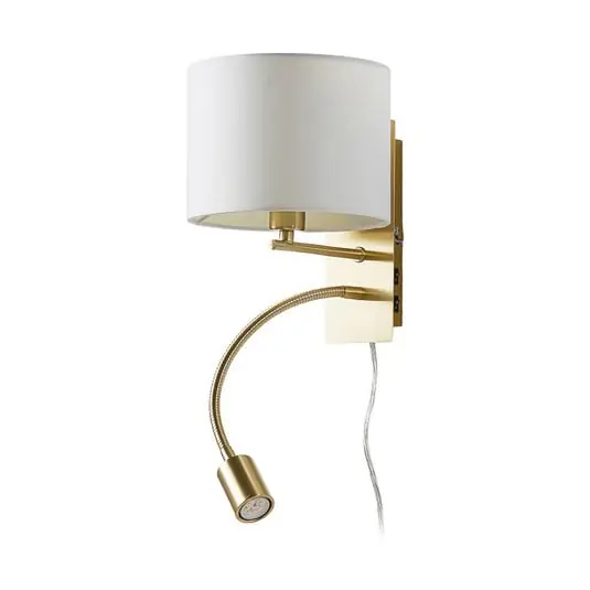 Garantía De Devolución De Dinero Florens Aplique de Pared White/Brass - Lindby