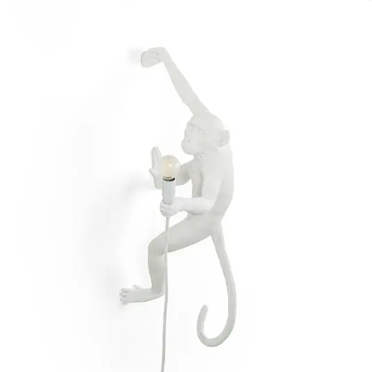 Ocasión Especial Monkey Hanging Aplique de Pared Right Blanco - Seletti