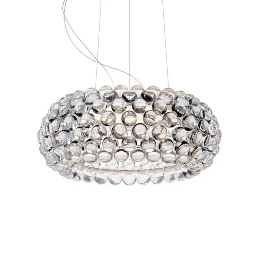 Caboche Plus media lámpara colgante R7s, transparente - Foscarini Certificado