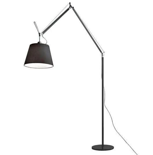 Lámpara de pie Tolomeo Mega Ø36, satinado/negro, atenuable - Artemide Edición Limitada