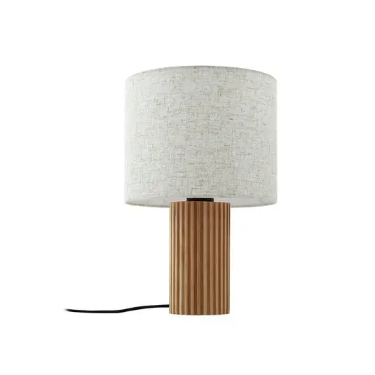 Lámpara de mesa Kimiko Altura 38 cm Textil Madera - Lindby Auténtico