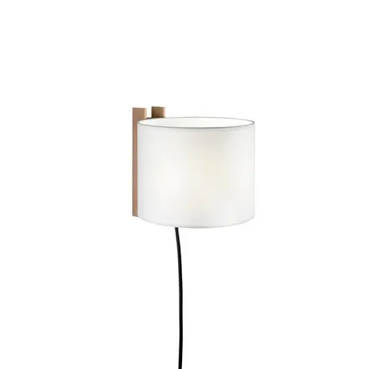TMM Corto Aplique de Pared w/Plug White/Beech - Santa & Cole Profesional