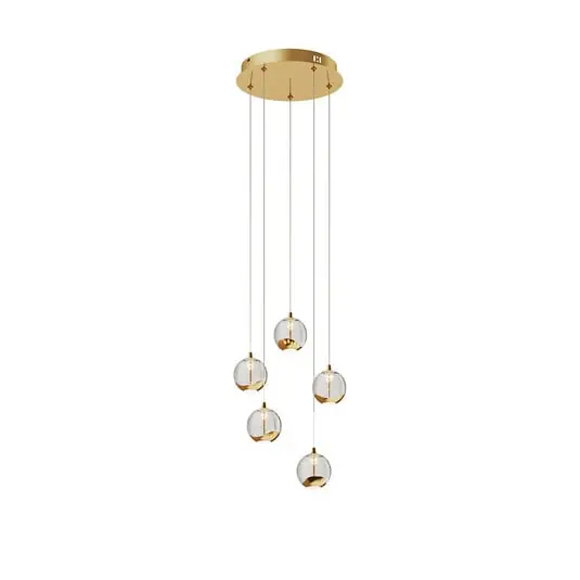 Hayley 5 Lámpara  Colgante Clear/Gold - Lucande Disponible Ahora