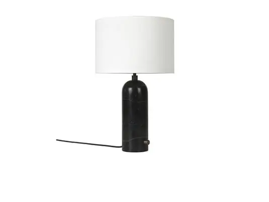 Gravity Lámpara de Sobremesa Chica Negro Mármol/Blanco - GUBI Premium