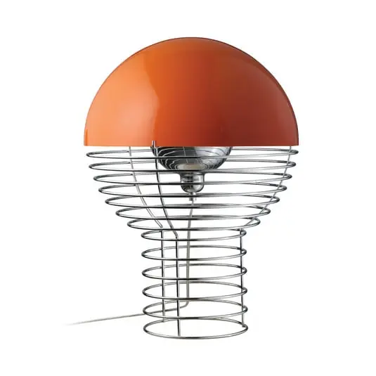 Wire Lámpara de Sobremesa Ø40 Chrome/Orange - Verpan Promoción Exclusiva