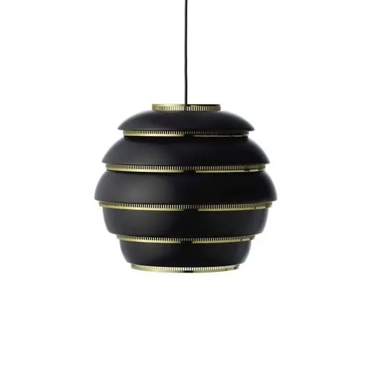 A331 Beehive Lámpara Colgante Negro/Latón - Artek Favorito De Clientes