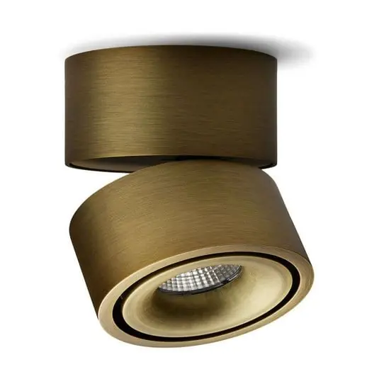 Easy W100 LED Spot montado en superficie Brushed Brass - Antidark Edición Limitada