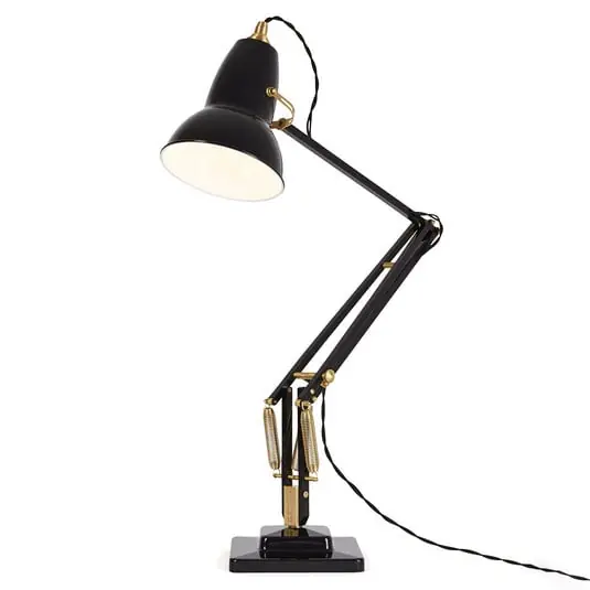 Ordena Ya Original 1227 Latón Lámpara de Escritorio Jet Negro - Anglepoise