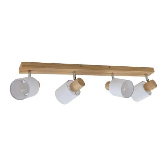Wanessa 4 Lámpara de Techo Wood/White - Lindby De Moda