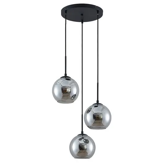 Jurian 3 Round Lámpara Colgante Black/Smoke - Lindby Liquidación