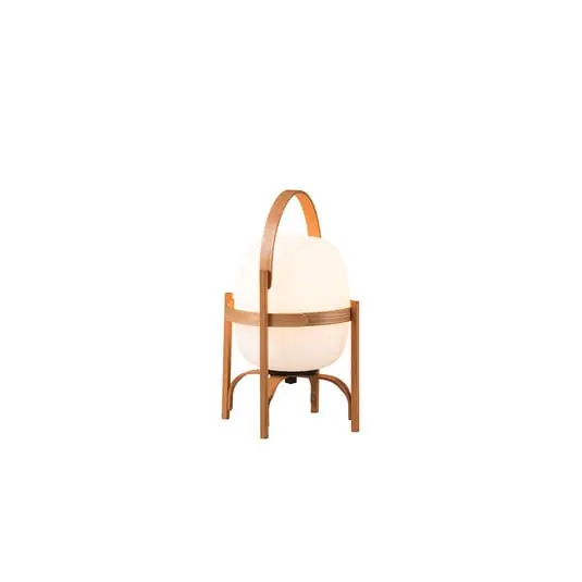 Nuevo Modelo Lámpara de mesa Cestita Batería Portable, 36 cm, madera - Santa & Cole