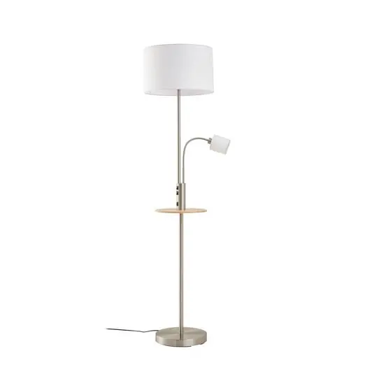 Auténtico Aovan Lámpara de Pie w/USB Nickel - Lindby