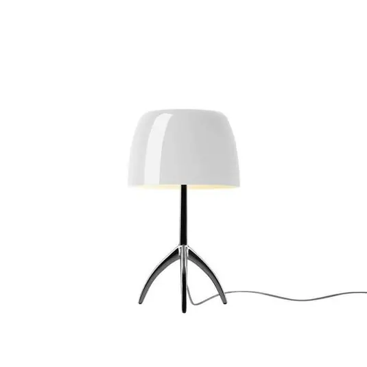 Envío Inmediato Lámpara de mesa Lumiere Piccola, cromada/blanca, 35 cm - Foscarini