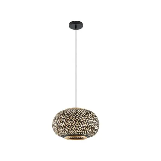 No Te Lo Pierdas Nerys Lámpara Colgante Black/Wood - Lindby