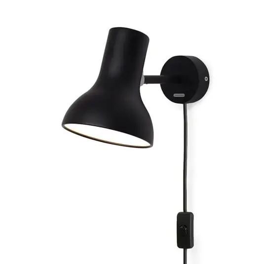 Compra Ahora Type 75 Mini Aplique de Pared w/Cable Jet Negro - Anglepoise