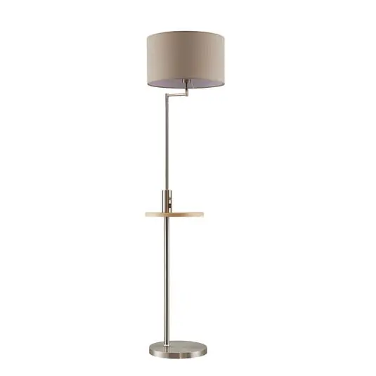 Precio Reducido Zinia Lámpara de Pie Nickel/Grey/Wood - Lindby