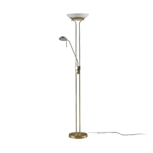 Yveta Lámpara de Pie Brass/White - Lindby Precio Económico