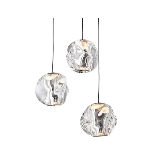 Lámpara colgante Ice Ball 3 negro mate/cromado - LOOM DESIGN Exclusivo