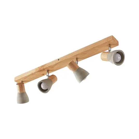 Filiz 4 Lámpara de Techo Concrete/Wood - Lindby Descuento