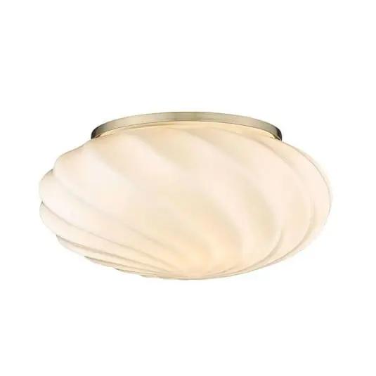 Twist Aplique de Pared/Lámpara de Techo Opal/Antique Brass - Halo Design Liquidación