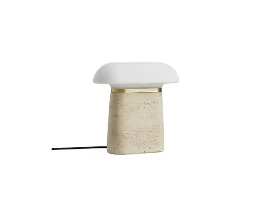 Nova Lámpara de Sobremesa Ivory Travertine/Opal - Woud Tendencia