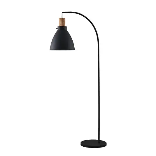 Trebale Lámpara de Pie Black/Light Wood - Lindby Edición Limitada