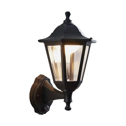 Iavo LED Aplique Exterior w/Sensor Black/Clear - Lindby Nueva Colección