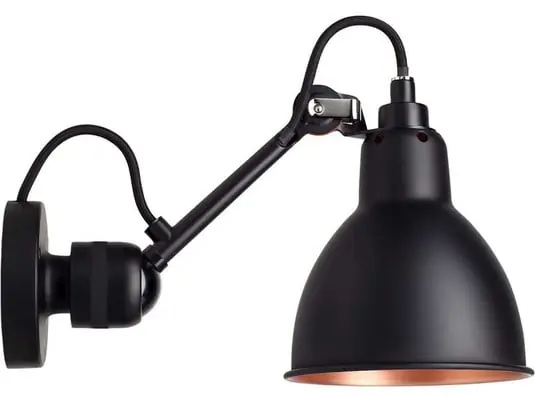 304 Aplique de Pared Negro/Negro/Cobre - Lampe Gras Moderno