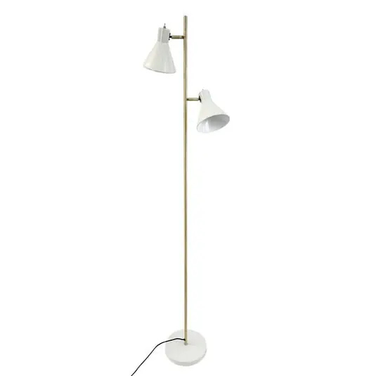 Sleep Lámpara de Pie Shiny White/Antique Brass - DybergLarsen Precio Reducido