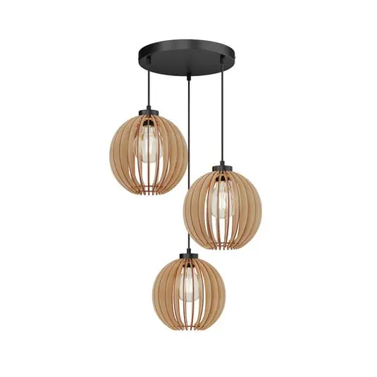 Precio De Oferta Lámpara colgante Clay Cluster Negro/Madera - Envostar