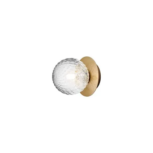 Tendencia Lámpara de pared/techo Liila 1, IP44, dorada/transparente, Ø 12 cm - Nuura