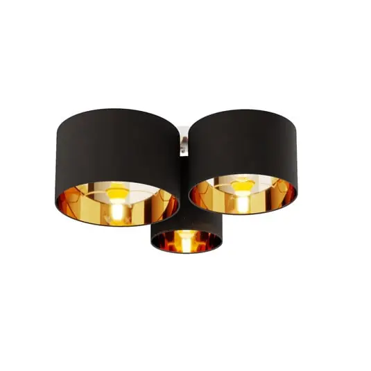 Oferta Laurenz Lámpara de Techo Black/Gold - Lindby