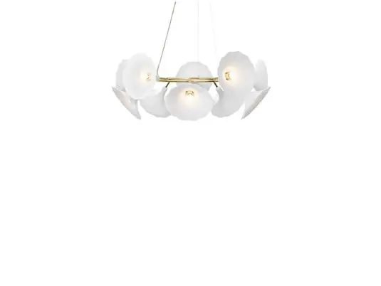 Petalii 10 Chandelier White/Polished Brass - Nuura Precio De Oferta