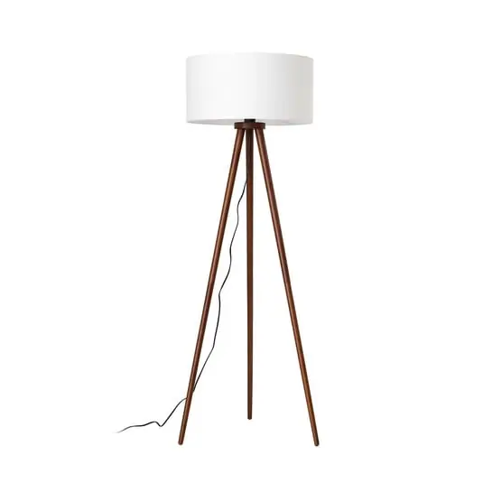Directo De Fábrica Lámpara de pie Charlia,  madera de nogal blanco, altura 150 cm - Lindby