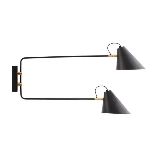 Envío Inmediato Club Lámpara Doble de Pared 81cm Negro - House Doctor